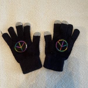 peace sign winter gloves